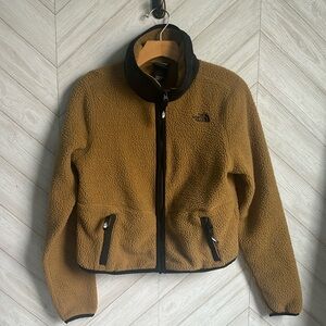 The North Face fleece jacket brown zip up XS